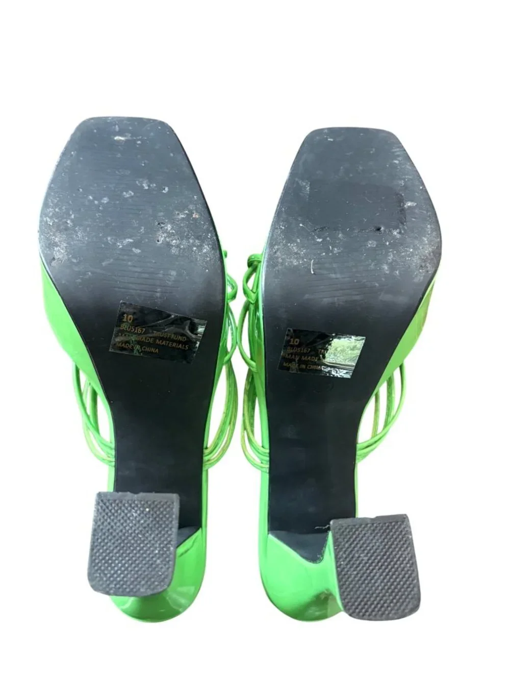 Lemonade Lime Green Patent Platform Strappy Heels Womens 10 Y2K Barbiecore